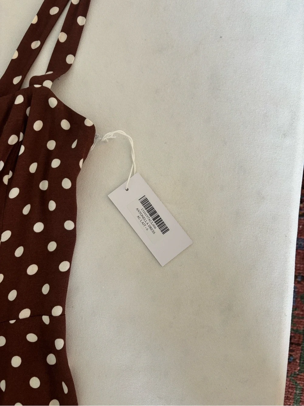 Reformation Brown and White Polka Dot Mini Dress - Picture 3 of 5